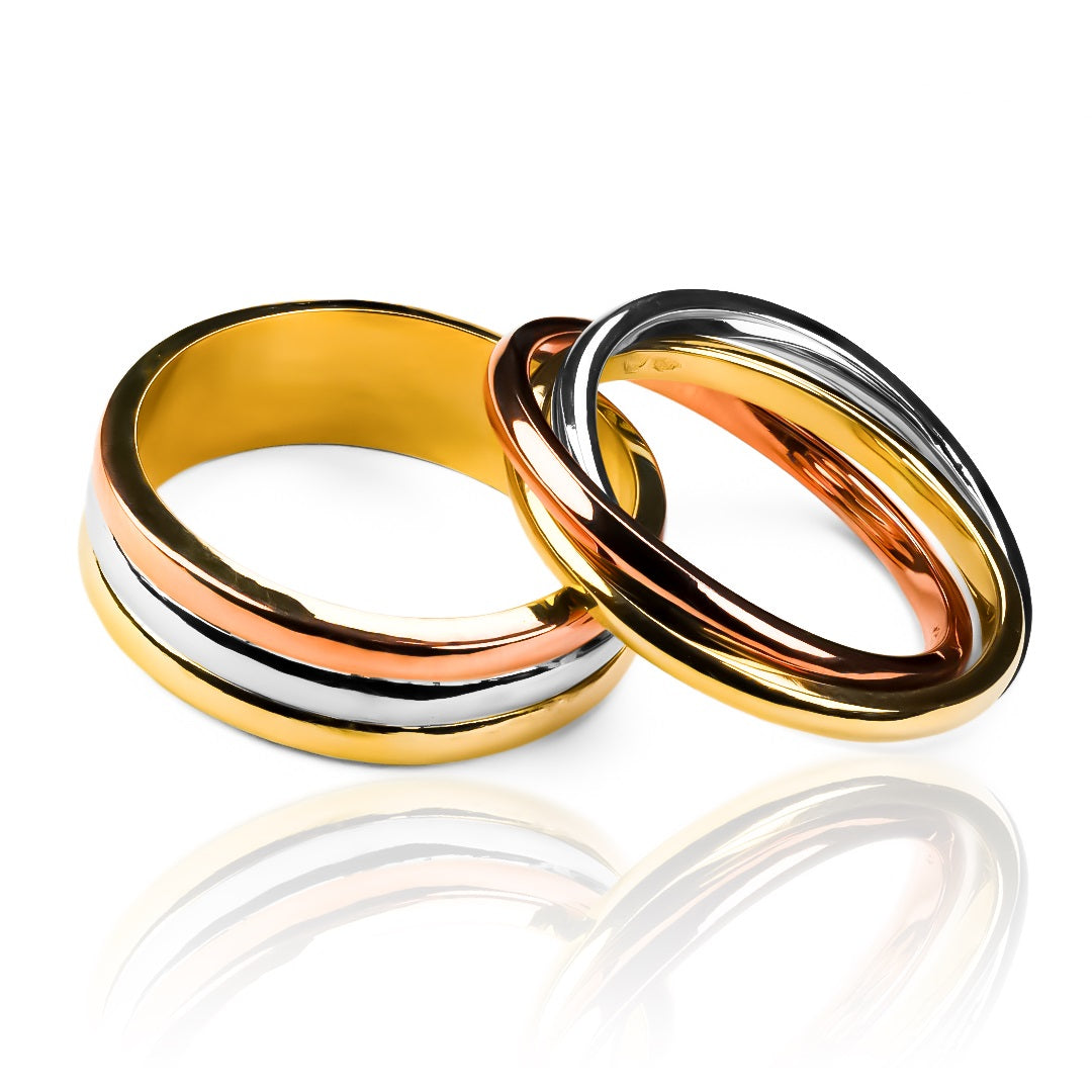 Cartier twin wedding rings special line 3 golds Joyeria Caracas