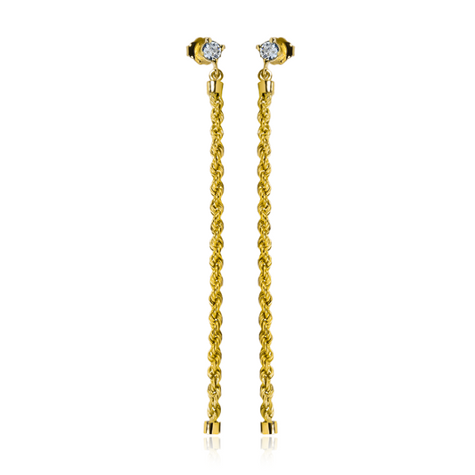 Exclusivos aretes Cristal Lazo I de Joyería Caracas, bañados en oro 18K. Con garantía para toda la vida, estos aretes destacan por su elegante diseño y la calidad de sus materiales. Un accesorio de lujo para complementar cualquier atuendo con estilo y distinción.