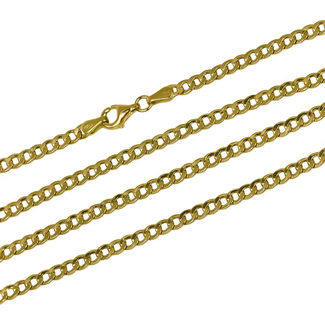 cadena cubana seguida M50 en oro de 18K de la joyería Caracas es el accesorio perfecto para cualquier ocasión. Con su elegante diseño en oro de alta calidad, esta cadena es duradera y resistente