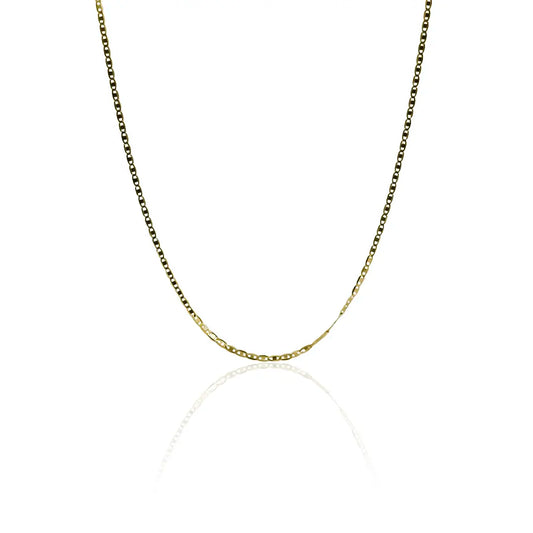  estilo elegante con nuestra cadena escalera plana espejo S 45 en oro de 18k de la Joyería Caracas. Destacando su acabado brillante y su diseño versátil, esta joya es perfecta para añadir un toque de lujo a cualquier conjunto. 