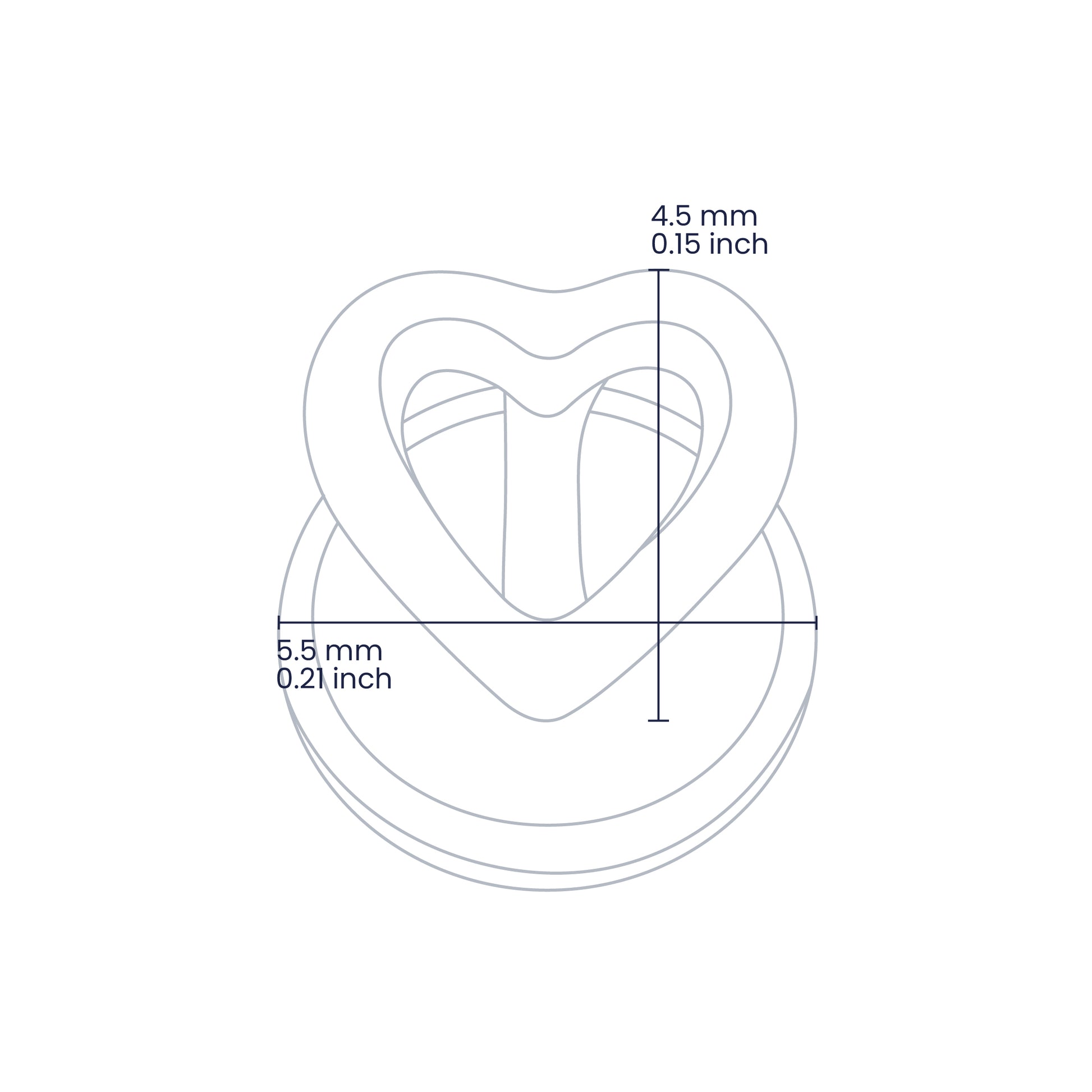 Croquis con topito en forma de corazón liso con ancho de 4.5mm en oro amarillo 18k hecho en la Joyería Caracas.