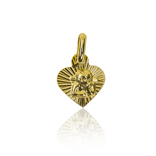 Este dije de corazón Angelito Diamantado I es una verdadera joya de lujo. Confeccionado en oro 18K, es una pieza exclusiva de Joyería Caracas con garantía para toda la vida. Expresa tu estilo elegante y sofisticado con este exquisito accesorio.