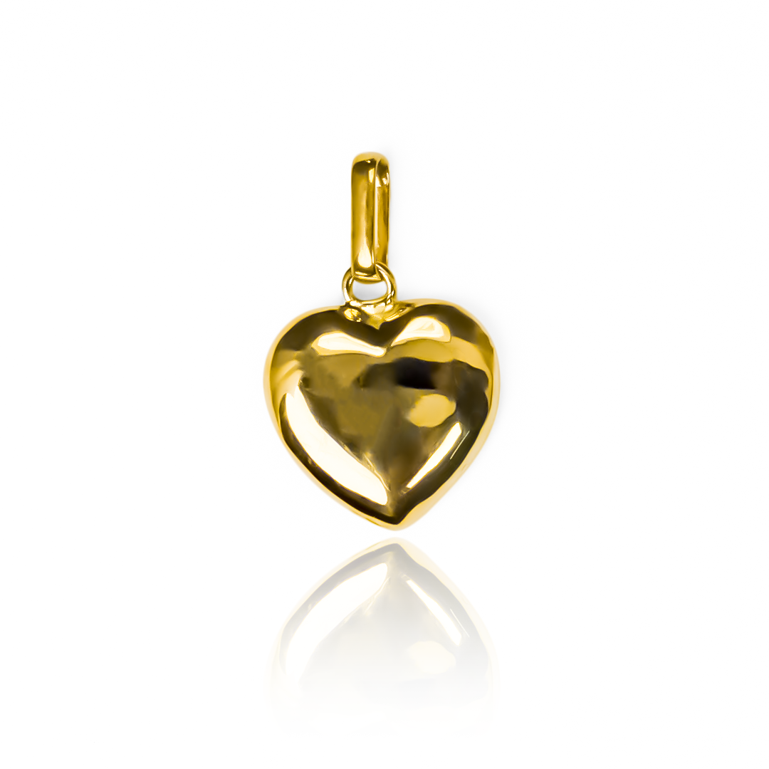 El Dije Corazón Soplado L JT es una joya única y exclusiva con una cubierta de oro 18K, que proviene directamente de Joyería Caracas. Con garantía para toda la vida, esta hermosa pieza es un símbolo de amor y elegancia que perdurará por siempre. Eleva tu estilo con este dije sofisticado y de alta calidad.