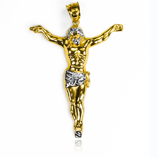 Celebra tu fe con el Dije Cristo XXL en oro de 18K de Joyería Caracas. Este elegante dije cuenta con una garantía de por vida, para que puedas llevar contigo tu fe y estilo sin preocupaciones. Haz una declaración de moda exclusiva con esta pieza única.