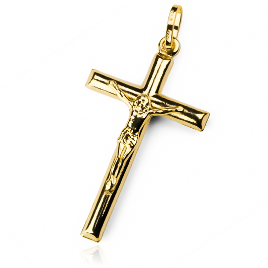 Sumérgete en la elegancia y el lujo con nuestro Dije Cruz Cristo tubo L I en oro 18K. Diseñado por Joyería Caracas, este exclusivo accesorio es una verdadera obra de arte. Con garantía de por vida, puedes tener la seguridad de que su belleza durará para siempre. Haz una declaración de estilo con este dije.