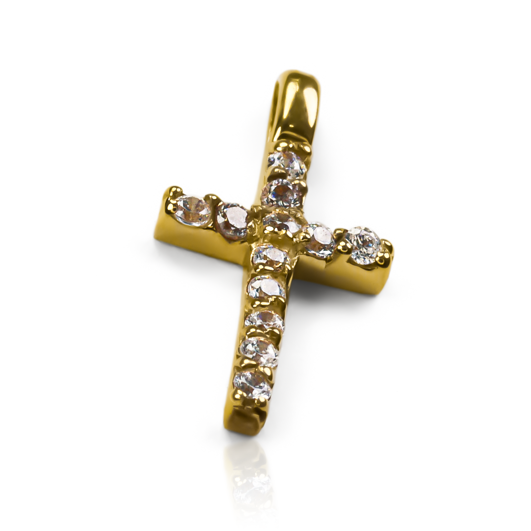 El Dije Cruz cristal S F es una impresionante pieza de joyería de Joyería Caracas con un toque de lujo en oro 18K. Esta joya viene con una exclusiva garantía de por vida, asegurando su calidad eterna. Destaca con elegancia y estilo con este magnífico dije.