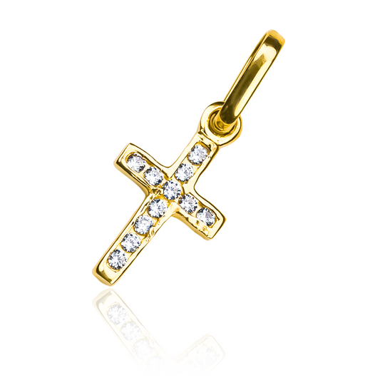 Descubre la elegancia y sofisticación de nuestro Dije Cruz cristal carre. Hecho con oro 18K y elaborado por Joyería Caracas, este dije exclusivo te acompañará para siempre. Con garantía de por vida, es una inversión en la belleza y lujo eternos.