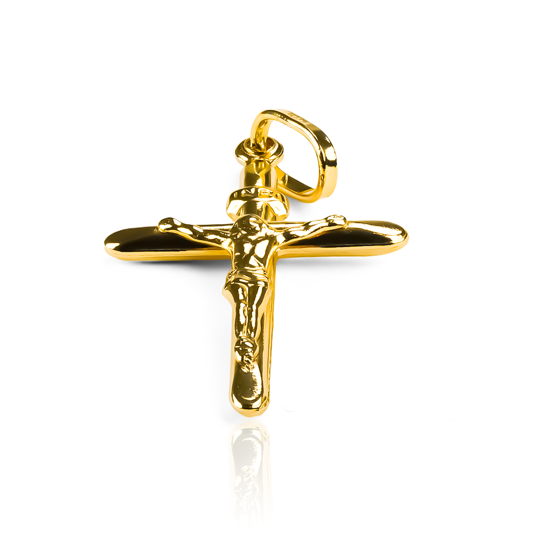 Experimente la elegancia y exclusividad con nuestro Dije Cruz cristo M tubo I. Fabricado con oro 18K, esta joya de Joyería Caracas es una verdadera obra de arte. Con garantía para toda la vida, este dije será su posesión preciada por siempre.