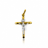 Descubre la elegancia exclusiva del Dije Cruz cristo S medio tubo bicolor I. Hecho de Oro 18K por Joyería Caracas, este dije no solo es una joya hermosa, sino que también viene con una garantía de por vida para asegurar su durabilidad. Llévalo siempre contigo como un recordatorio de estilo y sofisticación.