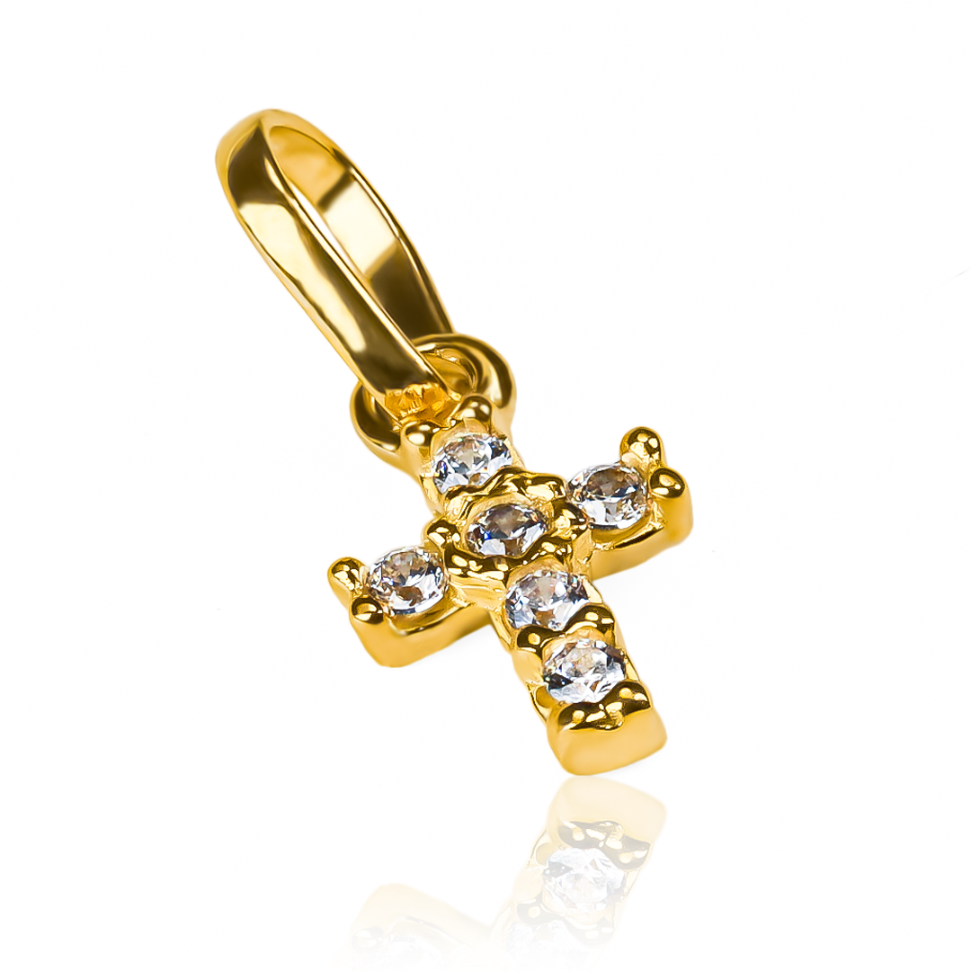 El Dije Cruz cristales SS JT en Oro 18K de Joyería Caracas es un accesorio de lujo imprescindible. Con su diseño elegante y sofisticado, este dije no solo es una pieza de joyería, sino también una obra de arte. Con garantía de por vida, es una inversión que durará para siempre.