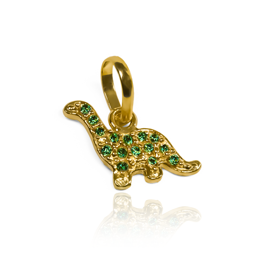 Descubre el lujo y la exclusividad con nuestro Dije Dino cristales green JT. Hecho con oro de 18K y Joyería Caracas, este dije no solo es una pieza hermosa, sino también una inversión a largo plazo con garantía para toda la vida. Haz una declaración de elegancia con este dije único y sofisticado.