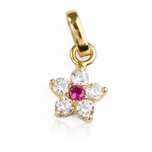 Enriquezca su colección de joyas con nuestro dije Flor cristal red S JT. Con su elegante diseño de oro 18K, este dije es una verdadera obra de arte de Joyería Caracas. Además, ¡nuestra garantía de por vida asegura la calidad y durabilidad de esta pieza exclusiva!