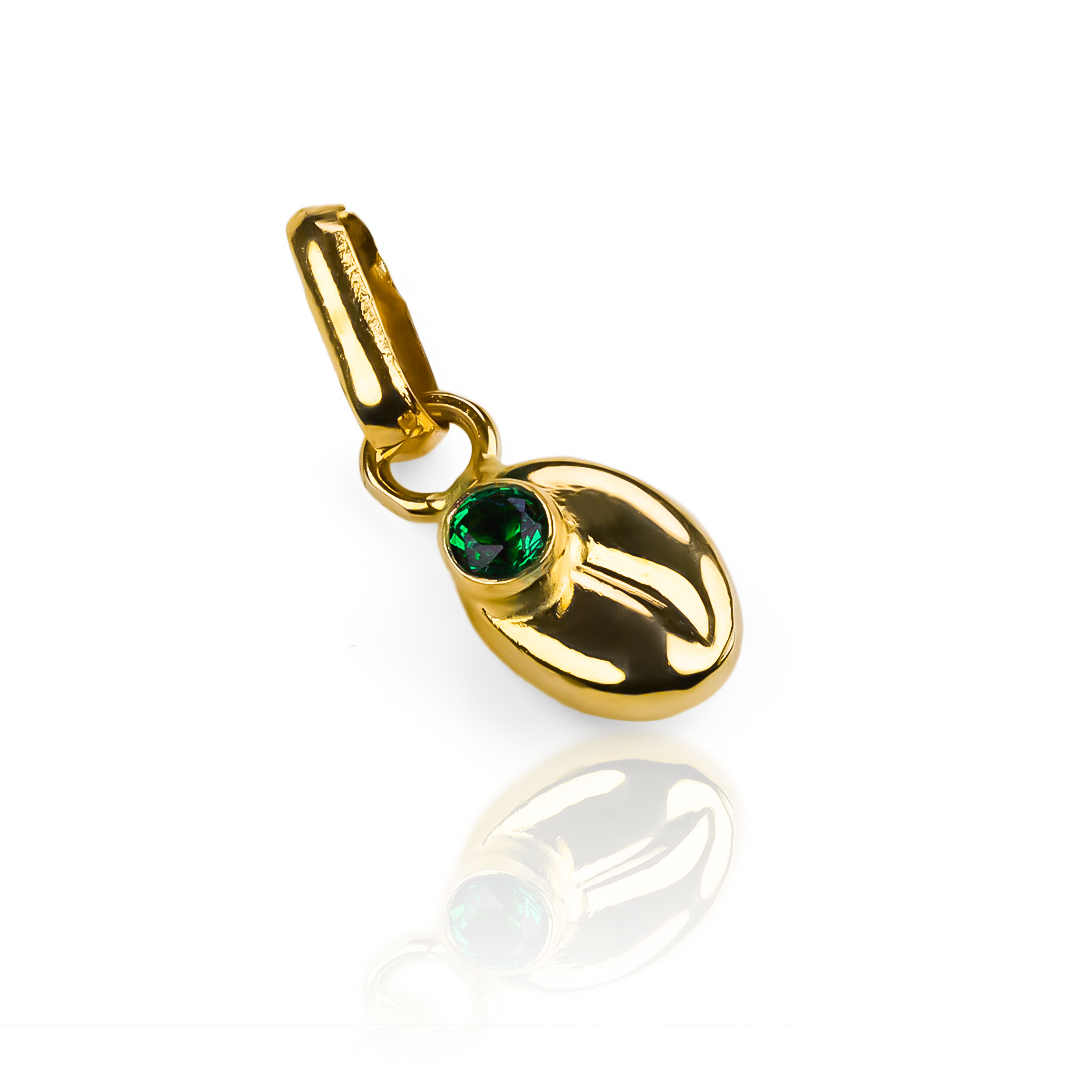 Disfruta de lujo y elegancia con nuestro Dije Grano de café S cristal green JT. Hecho con oro 18K y con la calidad de Joyería Caracas, este dije asegura estilo y durabilidad. Con garantía de por vida, es una pieza atemporal que te acompañará en cada ocasión.