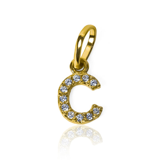 Lleva tu estilo al siguiente nivel con nuestro Dije Letra C crystals JT. Hecho con Oro 18K por Joyería Caracas, este dije es una obra de arte que te acompañará para siempre. Nuestra garantía de por vida asegura que siempre estarás luciendo elegante y exclusivo.