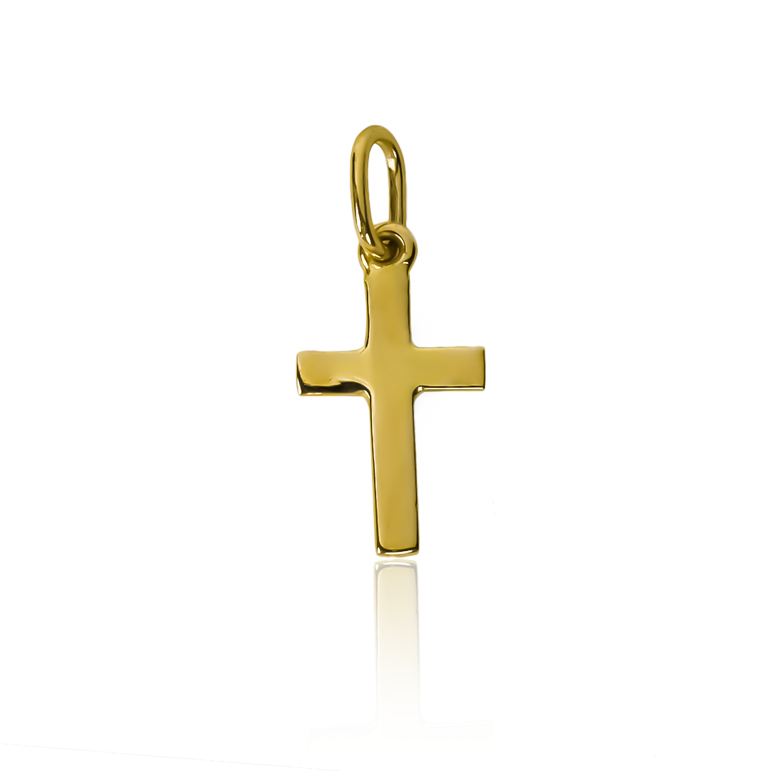 Disfrute de la elegancia exclusiva con nuestro Dije Mini cruz plana JC. Hecho con oro 18K y creado por Joyería Caracas, este dije es una verdadera obra de arte. Con garantía para toda la vida, es un regalo que mantendrá su brillo por siempre.