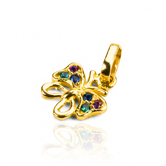 Disfruta de la elegancia y exclusividad con nuestro Dije Multicolor butterfly hecho en oro 18K de la prestigiosa Joyería Caracas. Con la garantía para toda la vida, este dije es una joya atemporal que resaltará tu estilo único y sofisticado. Haz una declaración de arte con este hermoso dije.