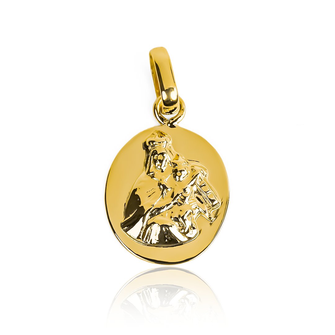 Descubre la elegancia y exclusividad de nuestro Dije Placa virgen del Carmen JC hecho con Oro 18K de Joyería Caracas. Con una garantía para toda la vida, esta joya es un símbolo de belleza y calidad que te acompañará por siempre. Haz una declaración de estilo con este lujoso dije.