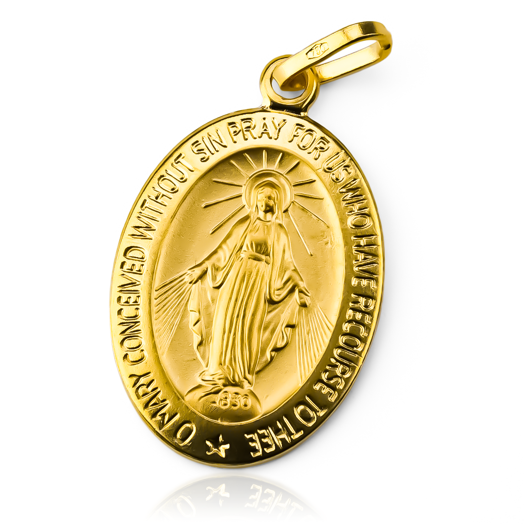 Descubre la elegancia y el lujo de nuestro Dije Virgen Milagrosa XL I, elaborado en oro 18K por la prestigiosa Joyería Caracas. Con garantía para toda la vida, lleva contigo la confianza y protección de la Virgen Milagrosa en un diseño exclusivo y sofisticado.