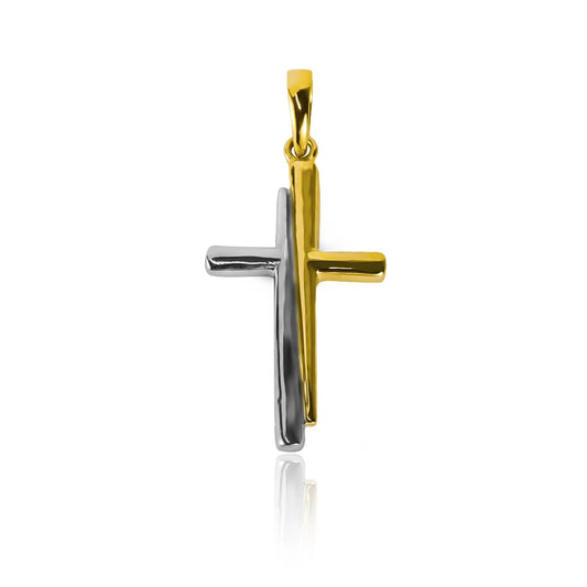 Nuestro Dije Cruz Bicolor JC. Hecho con oro 18K, en Joyería Caracas es una verdadera obra de arte. Con nuestra garantía para toda la vida, podrás disfrutar de su belleza y exclusividad por siempre.