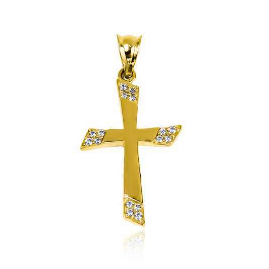 Descubre la elegante belleza del dije Bright Cross I. Hecho con oro 18k de la máxima calidad, Joyería Caracas presenta esta pieza de diseño exclusivo y sofisticado, este dije es una declaración de estilo y lujo. Perfecto para complementar cualquier atuendo y realzar tu belleza.