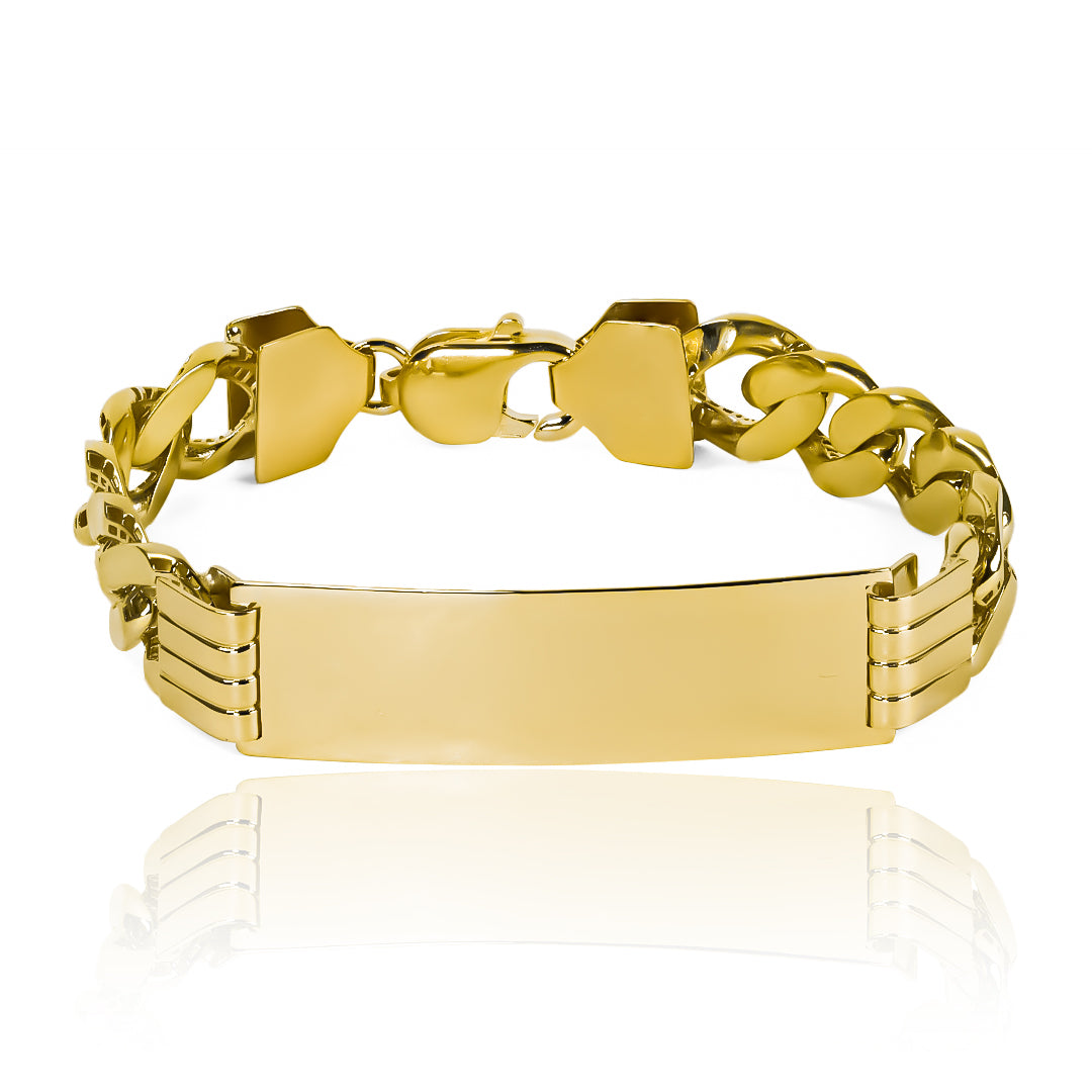 La pulsera esclava cubana Luxury XL es una pieza impresionante de joyería de 18K oro de la marca Joyería Caracas. Con una garantía de por vida, este accesorio de lujo es un símbolo de elegancia y exclusividad que perdurará por siempre.