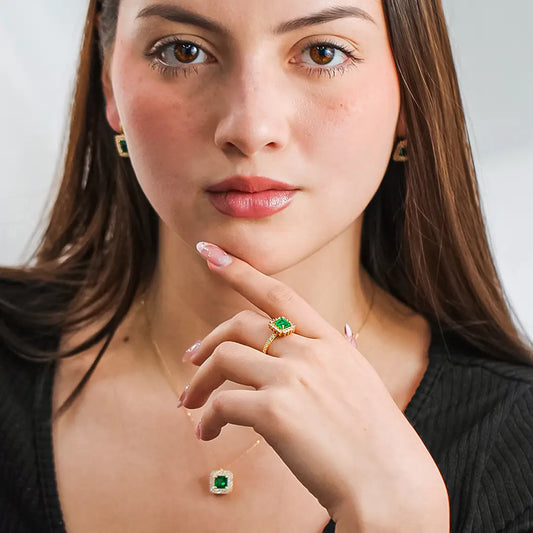 Anillo lady square (emerald diamond-Pieza única)