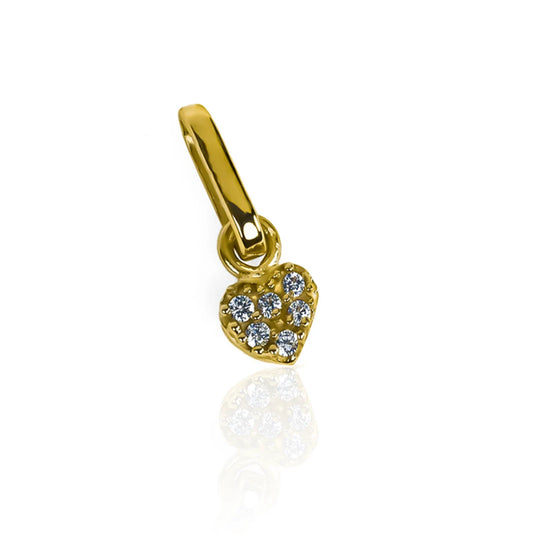 Dije Mini Cristal Heart de Joyería Caracas. Hecho de Oro 18K para un toque de lujo y con garantía de por vida.