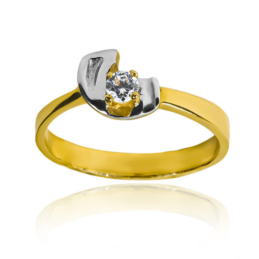 Anillo de compromiso onda bicolor es el símbolo perfecto del amor eterno. Diseñado con la elegancia y calidad insuperables de Joyería Caracas, está hecho de oro 18 k y viene con un certificado de calidad y garantía para toda la vida.