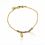 Luce con elegancia y exclusividad con nuestra Pulsera 3 oros Guadalupe cruz I. Hecha de oro 18K por Joyería Caracas, ofrece una garantía de por vida. Una pieza única que combina sofisticación y protección, inspirada en la icónica Guadalupe.