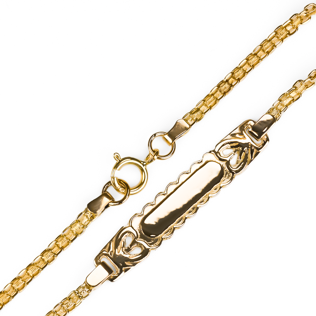 Descubre el lujo y la exclusividad con nuestra pulsera Bismarck Style nube M. Hecha de oro 18K por Joyería Caracas, esta pulsera es una obra de arte que elevará tu estilo a otro nivel. Con garantía de por vida, es una inversión que perdurará en el tiempo.