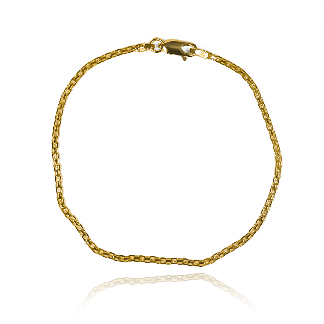 Descubre el lujo y la elegancia con nuestra Pulsera Bismarck espejo S. Hecha con Oro 18K de la mejor calidad y diseñada por Joyería Caracas, es una pieza única que te acompañará para toda la vida. Añade un toque de brillo y sofisticación a tu estilo con nuestra garantía de por vida.