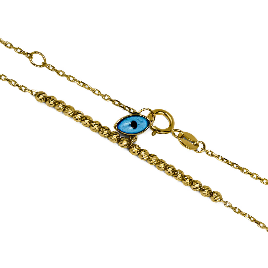 La Pulsera Blue Eye es una joya de lujo que destaca por su clásico diseño con un ojo azul de diamantes. Fabricada en Oro 18K por la reconocida marca Joyería Caracas, es una pieza única y exclusiva que brinda elegancia y estilo a quien la use. Además, cuenta con una garantía para toda la vida, asegurando su calidad y durabilidad.