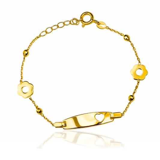 La pulsera Corazón calado flor I es una joya de ensueño de la marca Joyería Caracas. Hecha de oro 18K, esta pieza exclusiva es una declaración de elegancia y sofisticación. Con su diseño único y garantía para toda la vida, esta pulsera es el regalo perfecto para alguien especial.