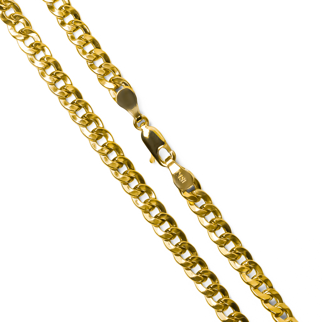 La Pulsera Cubana seguida M es un lujo que no puede faltar en su colección. Hecha con Oro 18K y con la calidad de Joyería Caracas, esta pieza es sinónimo de elegancia y exclusividad. Con garantía para toda la vida, es una inversión que durará generaciones.