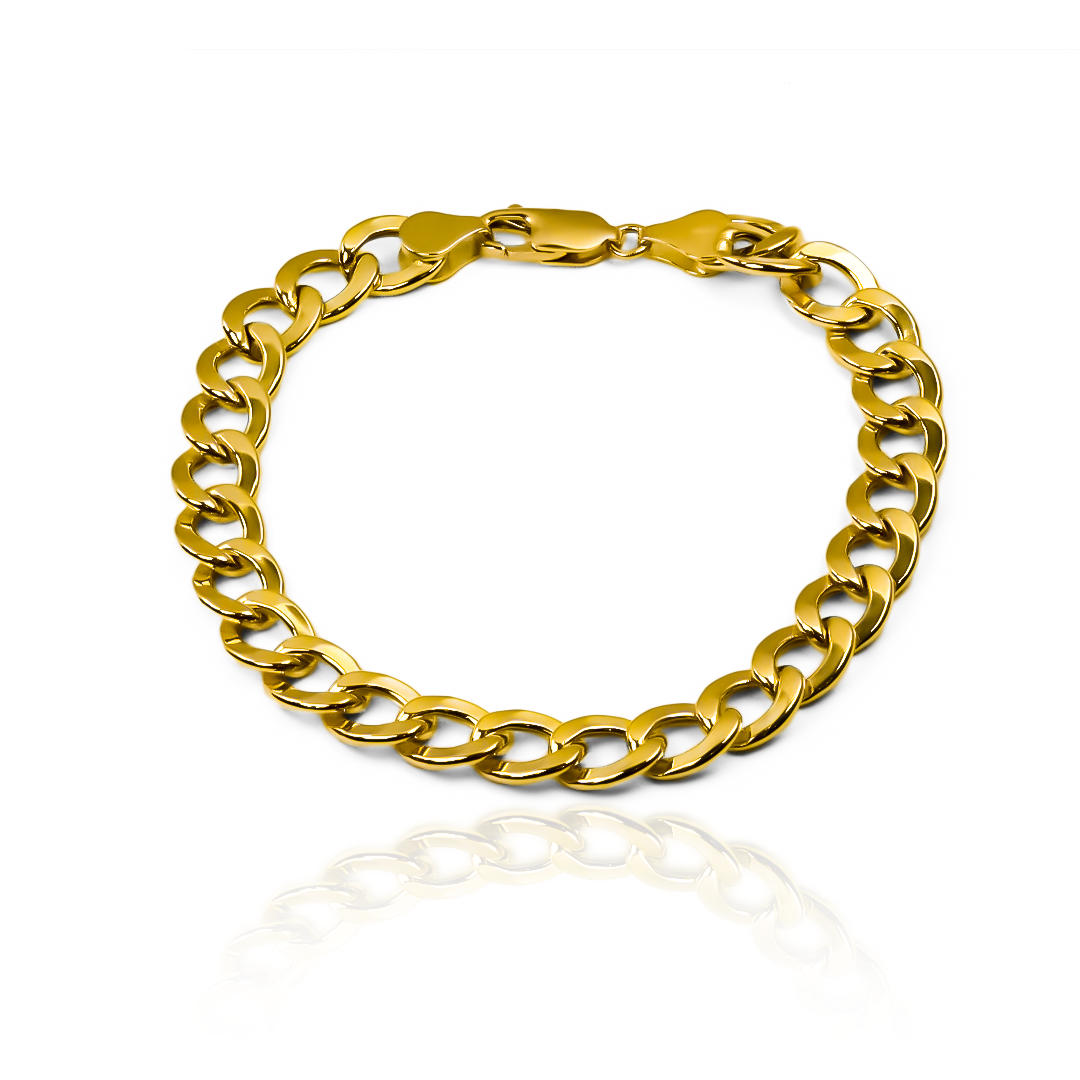 Mejora tu estilo con nuestra Pulsera Cubana seguida XL, hecha con Oro 18K para un toque de lujo y sofisticación. Diseñada por Joyería Caracas con garantía para toda la vida, es una pieza exclusiva que realza tu elegancia y te acompaña en todas tus aventuras.