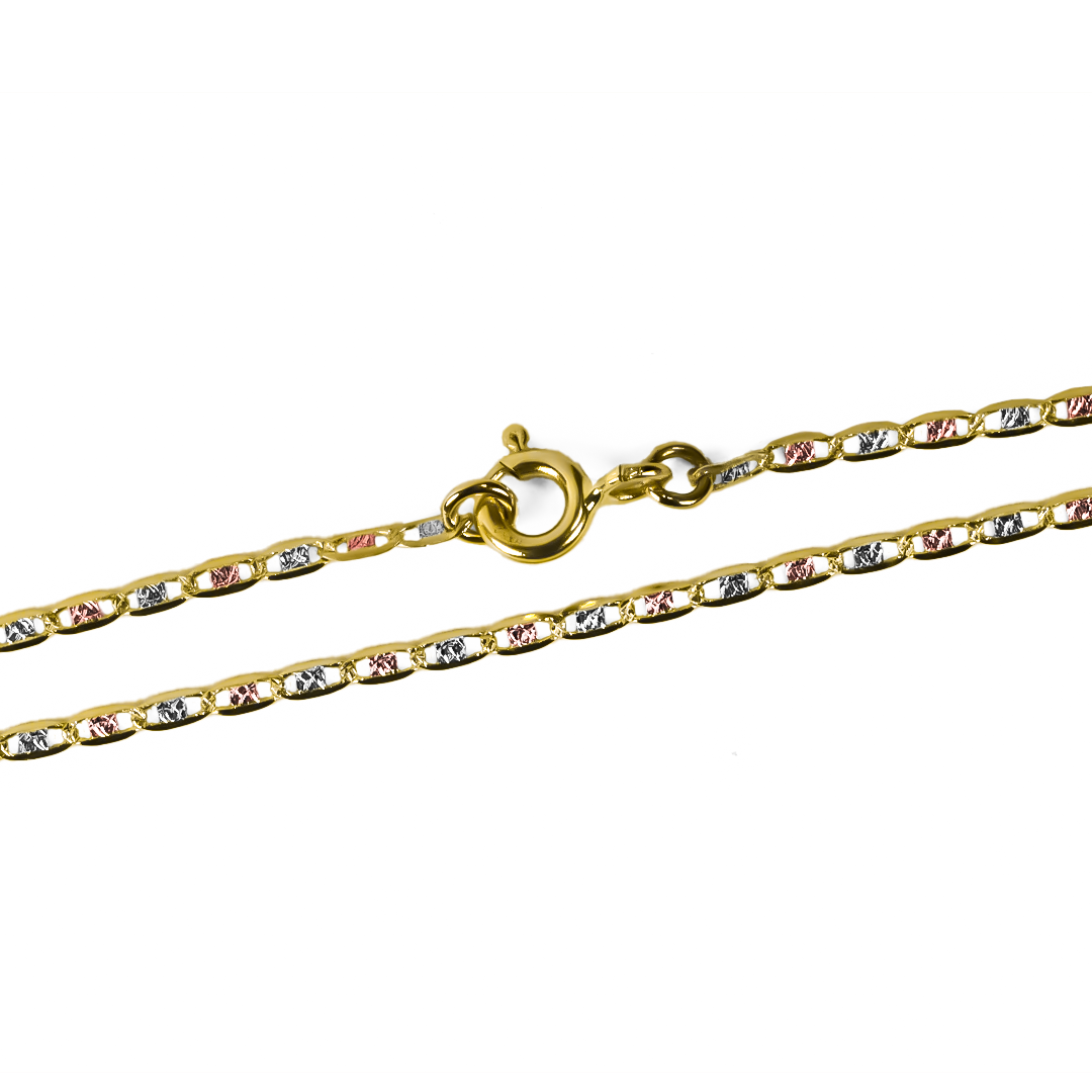 Disfruta de la elegancia y el lujo con nuestra Pulsera Escalera 3 oros de oro 18K, creada por Joyería Caracas. Con una garantía para toda la vida, esta pulsera es una inversión en estilo y calidad. Eleva tu look con este accesorio exclusivo que nunca pasará de moda.