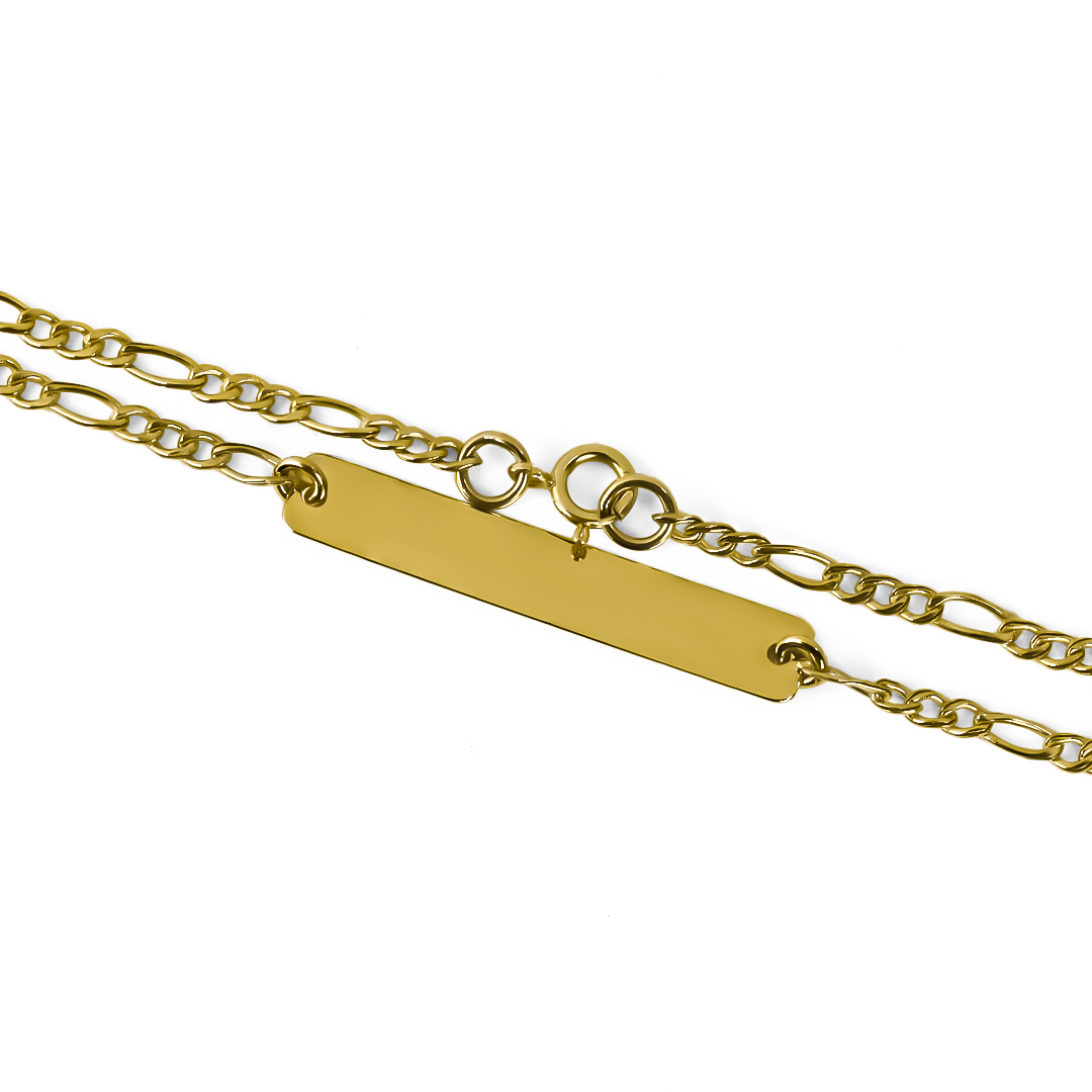 Descubre la elegancia y la exclusividad de nuestra Pulsera Esclava 3x1 con placa lisa en Oro 18K. Diseño de Joyería Caracas con garantía de por vida. Añade una pieza única a tu colección de joyas premium y desprende lujo y sofisticación.