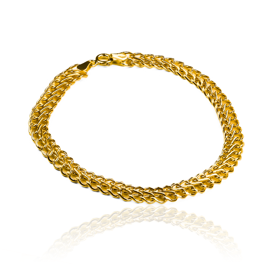 Nuestra Pulsera Saduza SM I es la joya perfecta para agregar un toque de elegancia a tu estilo. Fabricada en oro 18K por Joyería Caracas, esta pieza de alta calidad es garantía de durabilidad y belleza. Una joya que te acompañará para toda la vida.