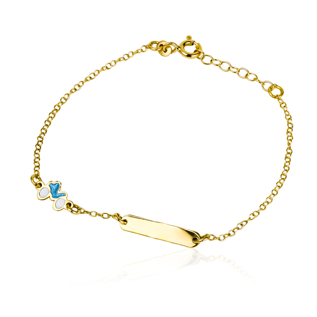 Luce elegante y exclusiva con nuestra Pulsera Baby Buggy I de Oro 18K, creada por Joyería Caracas. Esta pulsera no solo te brinda un toque de lujo, sino también una garantía para toda la vida. Hazte con esta pieza única y disfruta de la sofisticación y calidad que solo nuestra marca puede ofrecer.