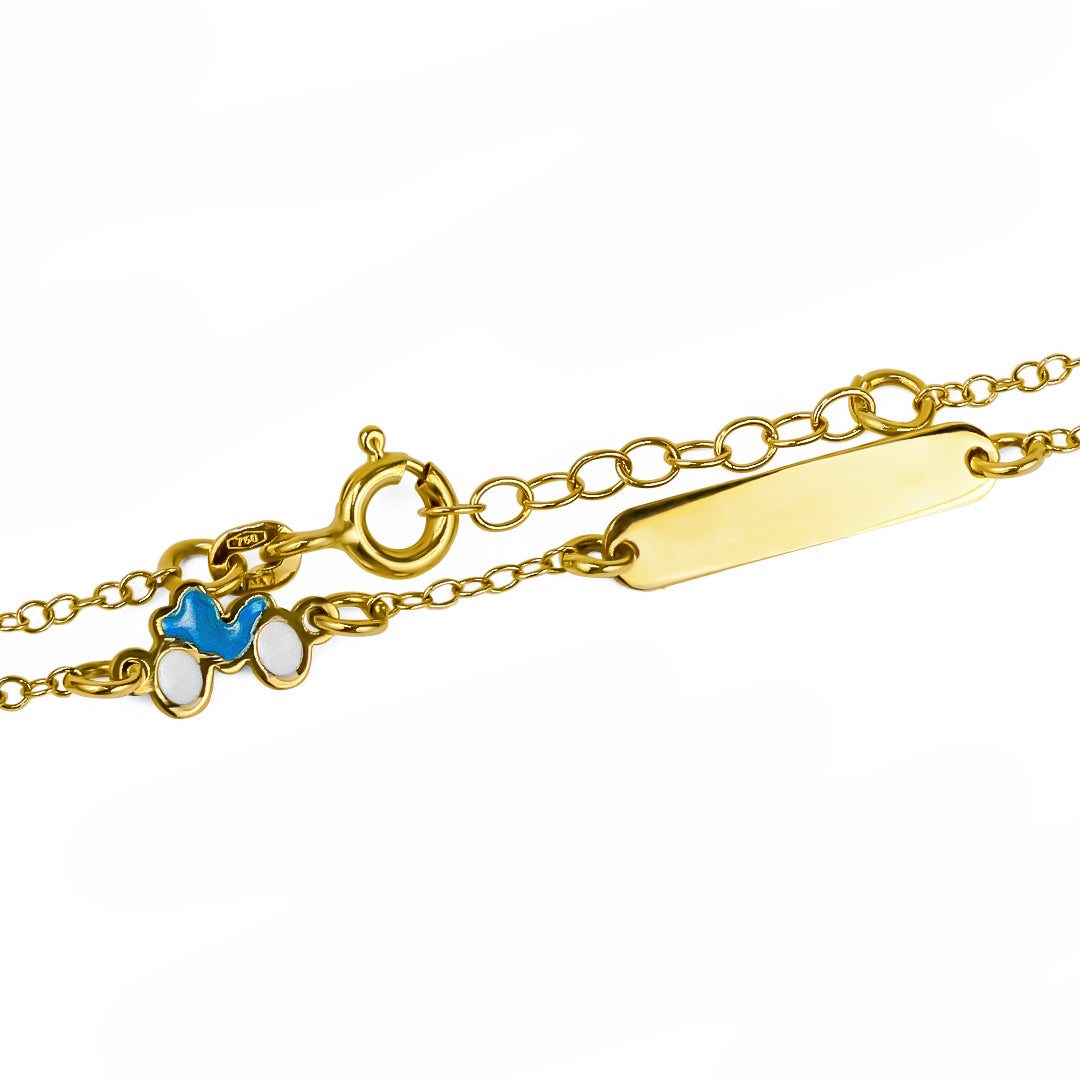 Luce elegante y exclusiva con nuestra Pulsera Baby Buggy I de Oro 18K, creada por Joyería Caracas. Esta pulsera no solo te brinda un toque de lujo, sino también una garantía para toda la vida. Hazte con esta pieza única y disfruta de la sofisticación y calidad que solo nuestra marca puede ofrecer.