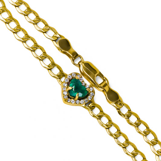 Eleva tu estilo con nuestra pulsera corazón esmeralda CJG. Hecha de oro 18K, esta joyería de Caracas es garantía para toda la vida. Añade un toque de elegancia y exclusividad con esta pulsera de alta calidad. Haz una declaración con esta pieza única y atemporal.