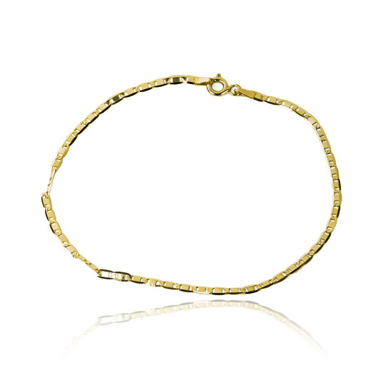 Esta pulsera escalera plana lisa S es un verdadero tesoro. Hecha a mano con oro 18K por expertos joyeros de Joyería Caracas, esta exquisita pieza es sinónimo de elegancia y calidad. Con garantía para toda la vida, es una inversión que te acompañará en tus momentos más especiales.