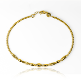 Esta pulsera guaya capullo I, de oro 18K, es una joya exclusiva de la prestigiosa Joyería Caracas. Con garantía para toda la vida, esta pulsera es el símbolo perfecto de elegancia y distinción. Cada vez que la lleves puesta, sentirás la calidad y el lujo de los mejores materiales y diseño.