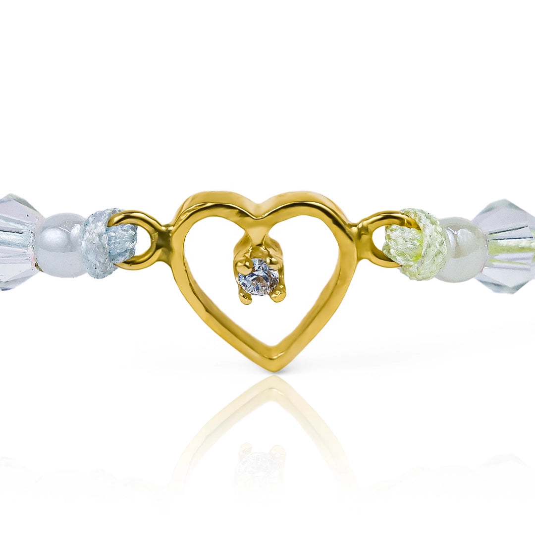 Pulsera Corazón crystal en Oro 18K de Joyería Caracas. Cada pieza es elaborada con la más alta calidad y cuenta con garantía para toda la vida.