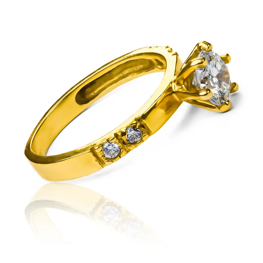 Anillo de compromiso Raff Lover, una verdadera joya de Joyería Caracas. Diseñado en oro 18k, cuenta con certificado de calidad y garantía de por vida.