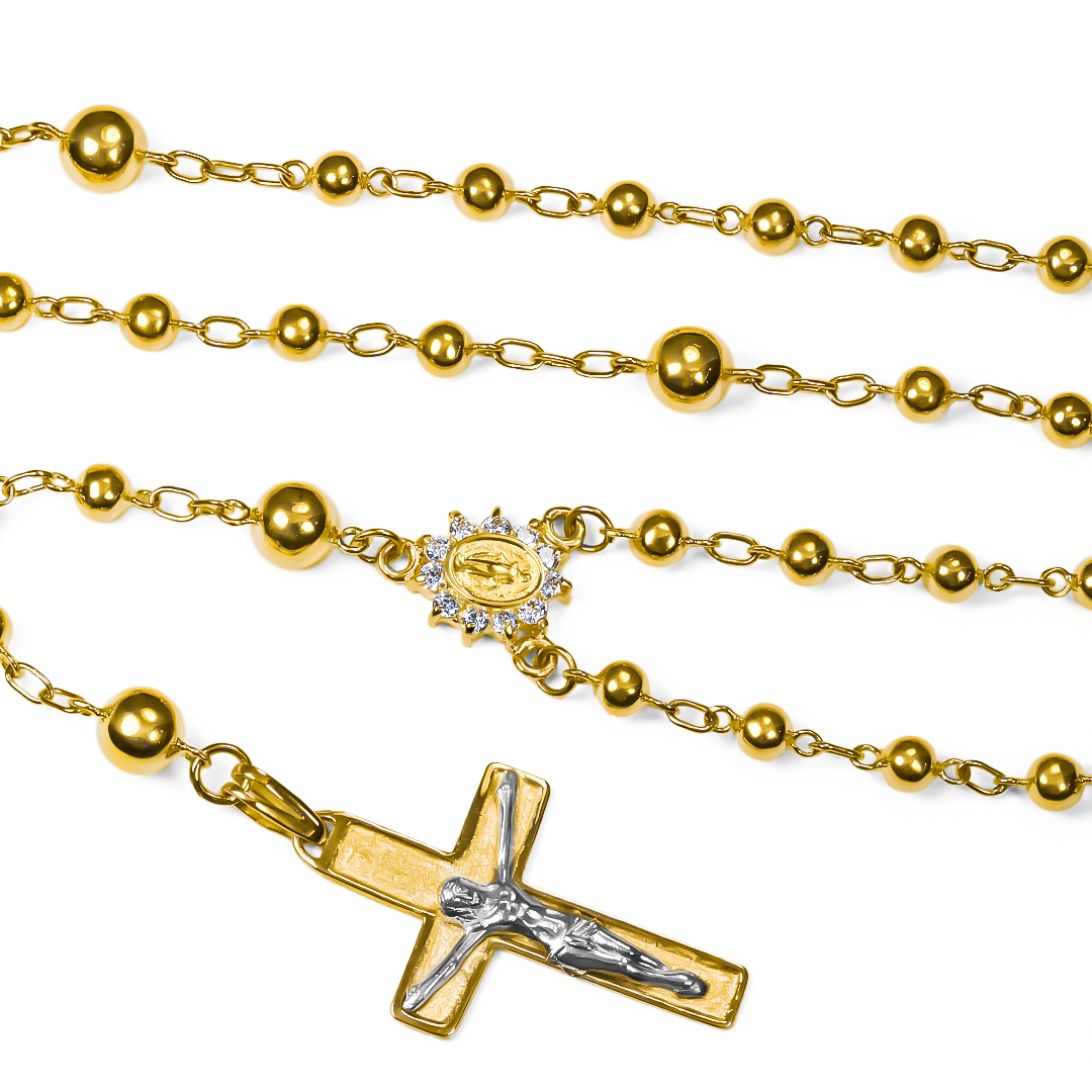 Descubre la elegancia de nuestro Rosario Mp - Cristo Jc, una joya de Oro 18K de la prestigiosa Joyería Caracas. Con garantía de por vida, este Rosario se convertirá en un símbolo duradero de tu devoción y sofisticación. Añade un toque de lujo a tu colección de accesorios con nuestro Rosario Mp - Cristo Jc.