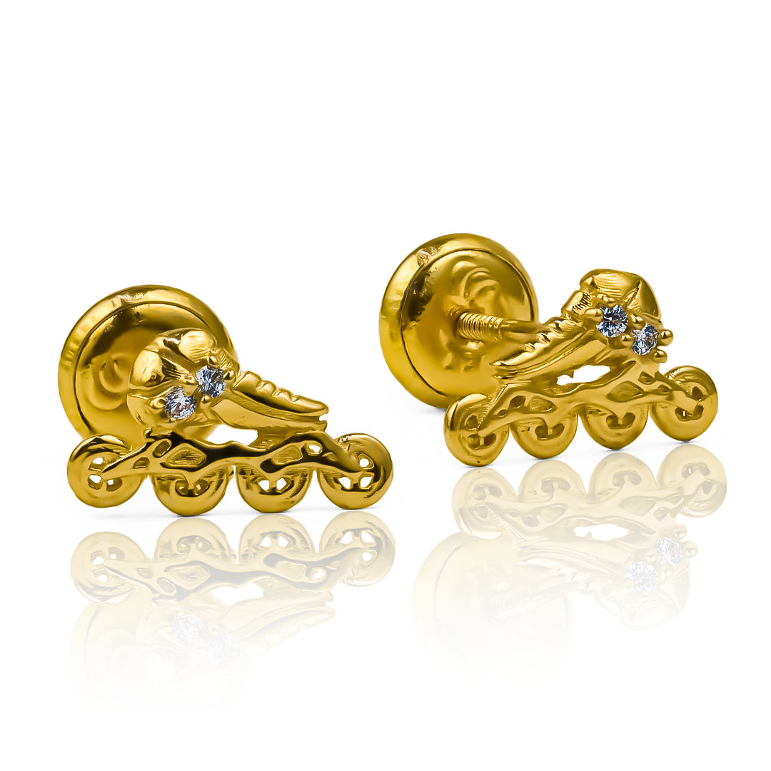 Topitos patines, hecho con Oro 18K de la prestigiosa Joyería Caracas. Con nuestra garantía para toda la vida.