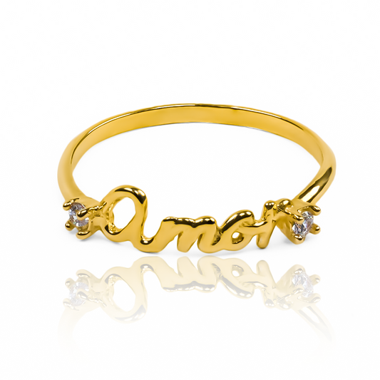  anillo amor JT. Hecho de oro 18k y con nuestra garantía de por vida, esta joya de Joyería Caracas representa amor eterno y calidad excepcional. 