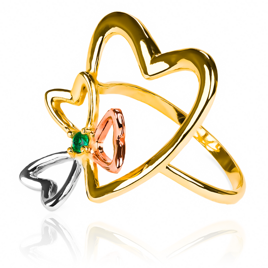 Anillo corazón trébol JC. Hecho con Joyería Caracas y oro 18k,  inversión para toda la vida con nuestra garantía exclusiva.