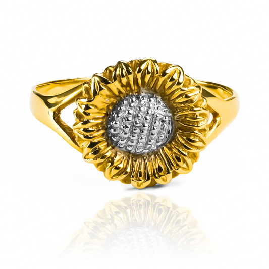 Anillo Girasol. Diseñado en joyería caracas con oro 18k, su resplandor y calidad son garantizados para toda la vida.